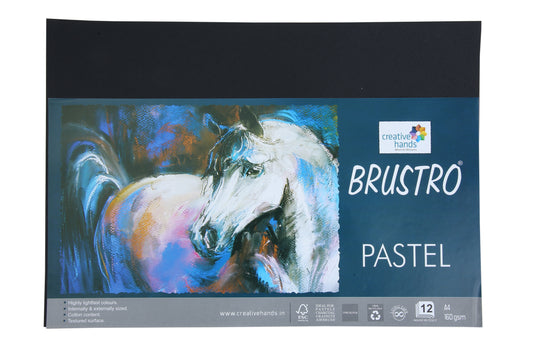 Brustro Artists Pastel Papers 160 GSM A4 Black 2 Packets (Each Packet Contains 12 Sheets)