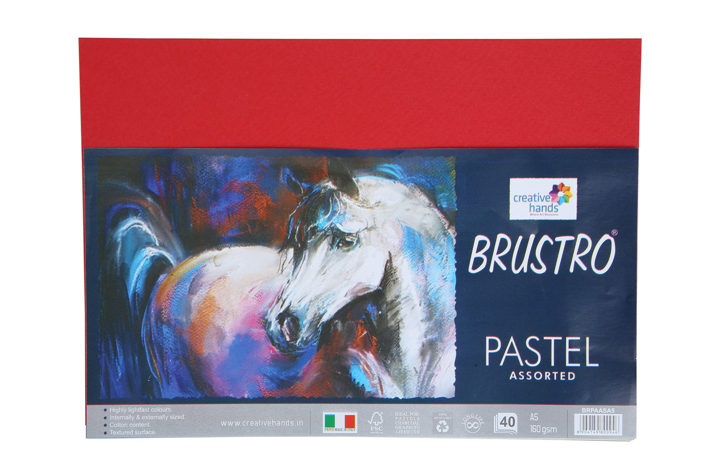 Brustro Artists Pastel Papers 160 GSM A5 Bright & Soft Shades Assorted (40 Sheets)
