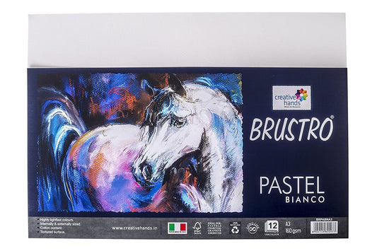 Brustro Artists Pastel Paper 160 GSM A3 Bianco (Pack of 12 Sheets)