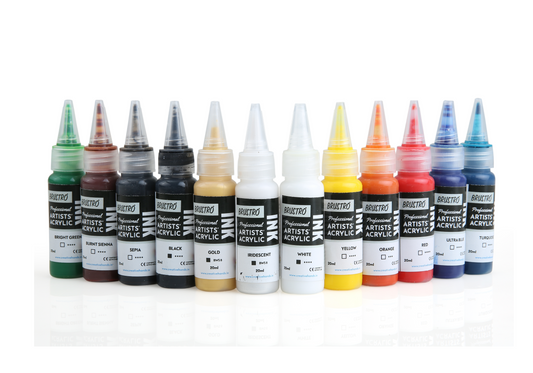 Brustro Professional Artists' Acrylic Ink Set of 12 x 20ml