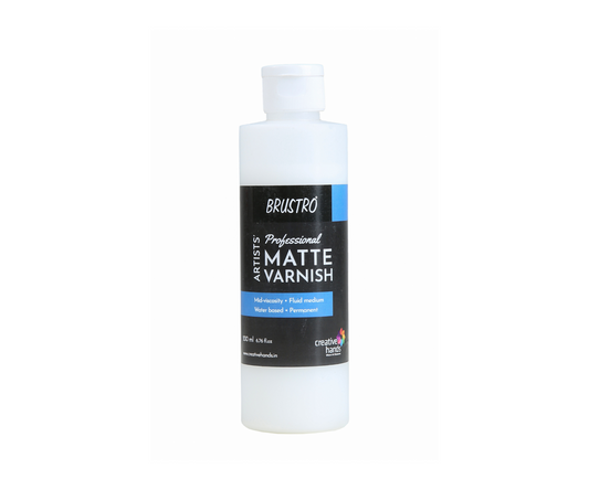 Brustro Artist's Professional Varnish|200ml| Matte Finish| Apply with Brush |Perfect Coating on Acrylic Painting,Non-yellowing,Transparent,Canvas,Paper, Artwork Protection.