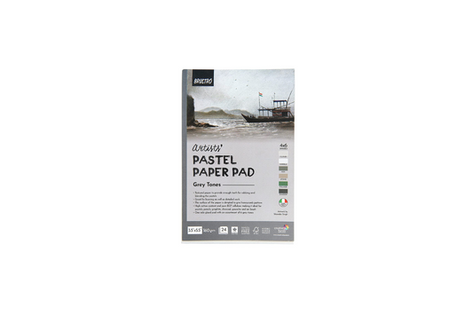 Brustro Artists Pastel Paper Pad | 24 Sheets (160 GSM), Colour – Grey Tones, Size -3.5 X 5.5 inches | Ideal for Pastels, Pencils, Graphite, Charcoal.