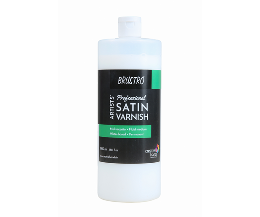 Brustro Artist's Professional Varnish|1000ml|Satin Finish| Apply with Brush |Perfect Coating on Acrylic Painting,Non-yellowing,Transparent,Canvas,Paper, Artwork Protection.