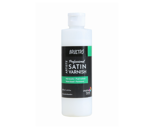 Brustro Artist's Professional Varnish|200ml|Satin Finish| Apply with Brush |Perfect Coating on Acrylic Painting,Watercolours,Oil Paints,Non-yellowing,Transparent,Canvas,Paper, Artwork Protection.