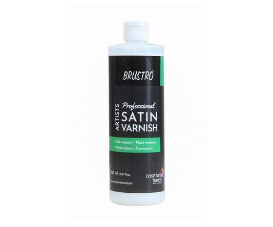 Brustro Artist's Professional Varnish|500ml|Satin Finish| Apply with Brush |Perfect Coating on Acrylic Painting,Non-yellowing,Transparent,Canvas,Paper, Artwork Protection.