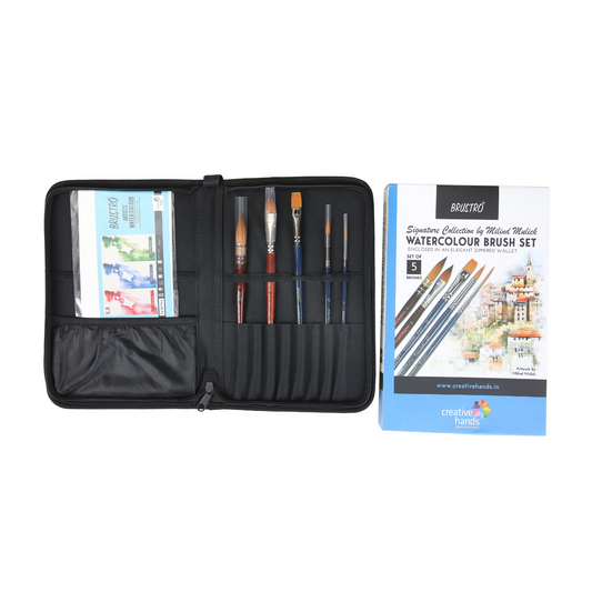 Brustro Signature Collection by Milind Mulick Watercolour Brush Set of 5