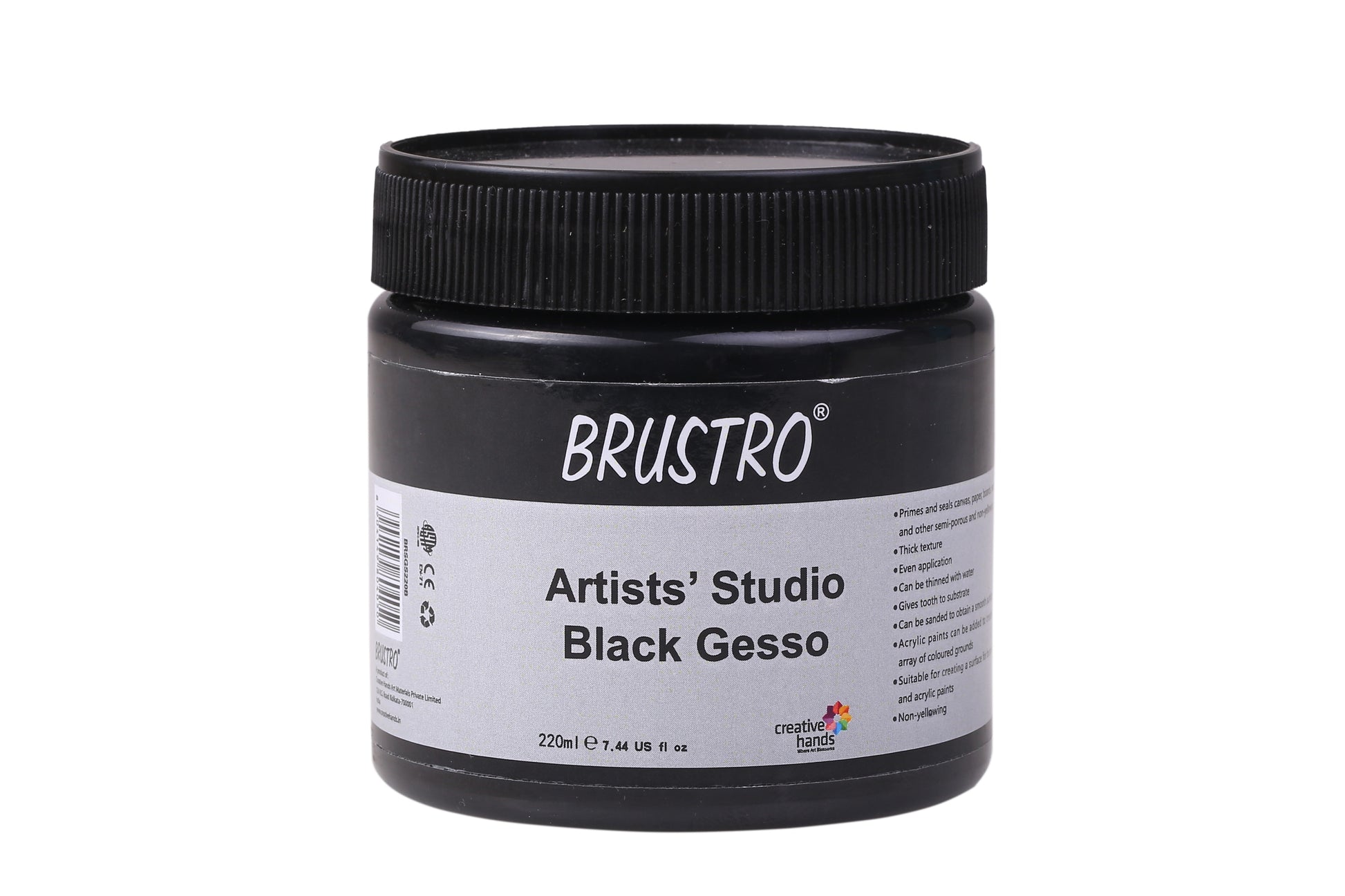 U.S. Art Supply Black Gesso Acrylic Medium, 500ml Tub