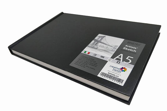 Brustro Artists Sketch Book Stitched Bound A5 Size, Landscape, 156 Pages, 110 GSM (Acid Free)