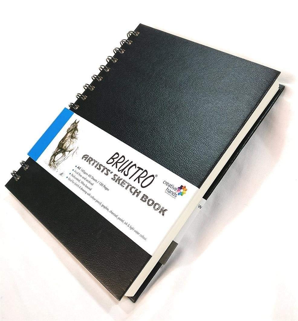 2 Pack A4 Sketchbook Spiral Bound Sketch Pad, White Drawing Artist Paper  160gsm Cartridge Paper - Drawing Pads 60 Page 30 Sheets