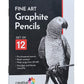 Brustro Wiro Bound A5 Size Artists Sketch Book, 120 Pages, 160 GSM and BRUSTRO Artists ’ FINEART Graphite Pencil Set of 12 (10B-2H)