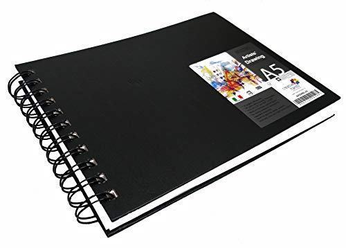 Brustro Artists Sketch Book Wiro Bound A5 Size, Landscape, 116 Pages,160 GSM (Acid Free)