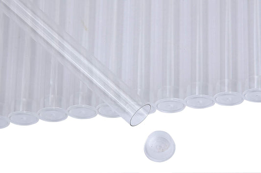 Brustro Transparent Brush Tubes Pack of 12 Medium (Diameter - 1 cm, Length - 24.5 cm)