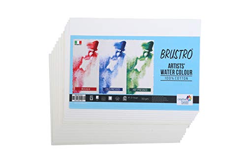 Brustro Artists’ Watercolour paper 100% ASSORTED 300GSM 6X3-18 SHEETS. Size 10 X 14 cm