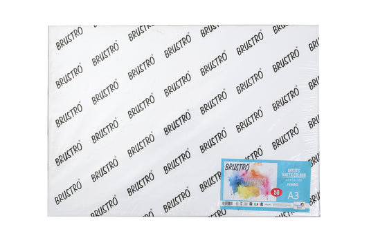 Brustro Artists' WC 25% Cotton 300gsm Cold Pressed jumbo - A3 (50 Sheets)