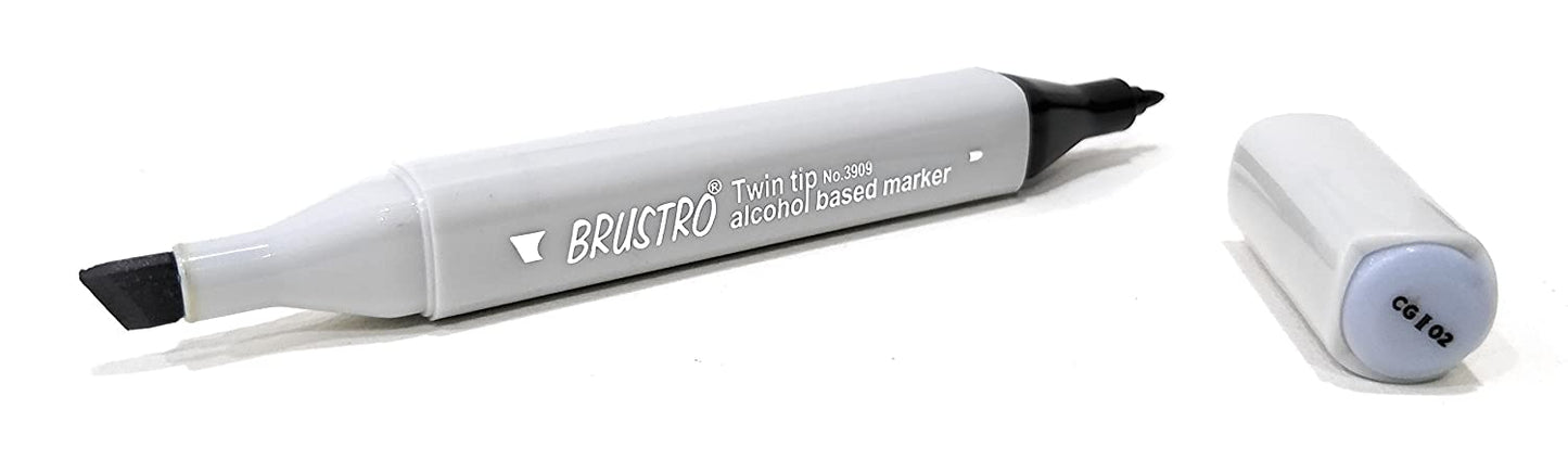 Brustro Twin Tip Alcohol Based Marker Cool Grey II 2