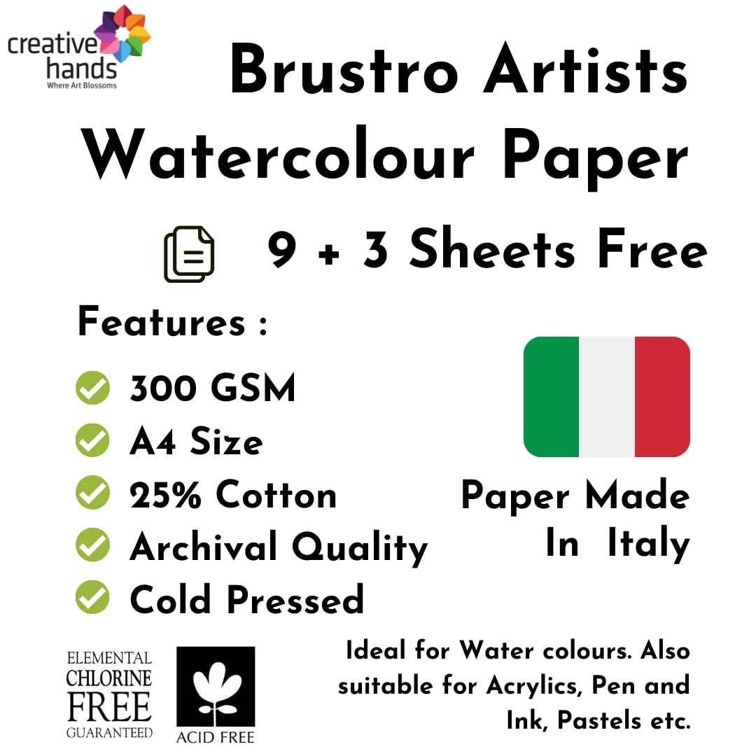 JAGS A4 Water Color Pad, 300 GSM, Contains 12 Sheets