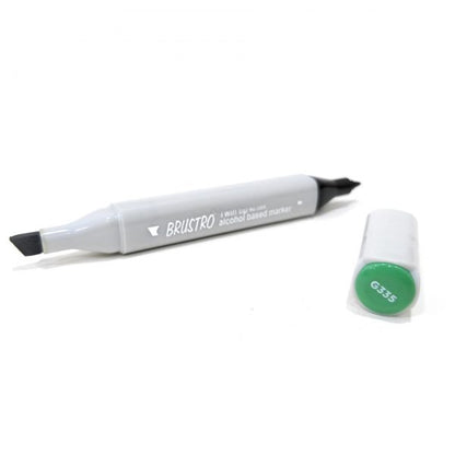 BRUSTRO Twin Tip Alcohol Based Marker| Black | 1-7mm line, Fine 0.7mm, Waterproof | Ideal for Texturing,Sketching,Interior & Fashion Design,Graffiti,Professional Comic Artist, Architect,Fine Art