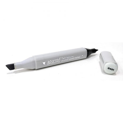 BRUSTRO Twin Tip Alcohol Based Marker| Black | 1-7mm line, Fine 0.7mm, Waterproof | Ideal for Texturing,Sketching,Interior & Fashion Design,Graffiti,Professional Comic Artist, Architect,Fine Art