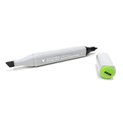 BRUSTRO Twin Tip Alcohol Based Marker| Black | 1-7mm line, Fine 0.7mm, Waterproof | Ideal for Texturing,Sketching,Interior & Fashion Design,Graffiti,Professional Comic Artist, Architect,Fine Art