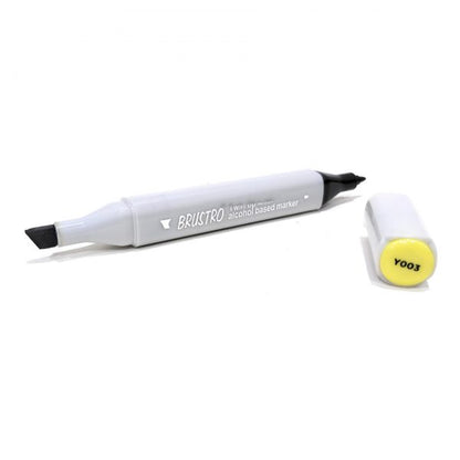 BRUSTRO Twin Tip Alcohol Based Marker| Black | 1-7mm line, Fine 0.7mm, Waterproof | Ideal for Texturing,Sketching,Interior & Fashion Design,Graffiti,Professional Comic Artist, Architect,Fine Art