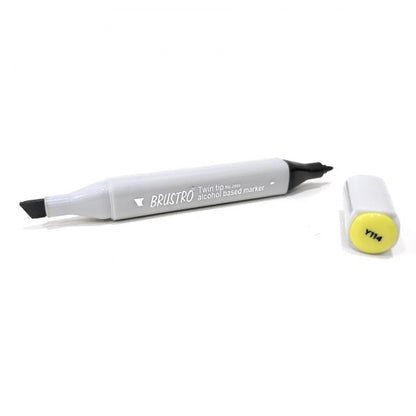 BRUSTRO Twin Tip Alcohol Based Marker| Black | 1-7mm line, Fine 0.7mm, Waterproof | Ideal for Texturing,Sketching,Interior & Fashion Design,Graffiti,Professional Comic Artist, Architect,Fine Art