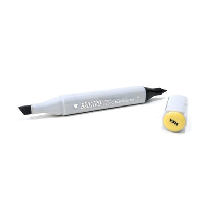 BRUSTRO Twin Tip Alcohol Based Marker| Black | 1-7mm line, Fine 0.7mm, Waterproof | Ideal for Texturing,Sketching,Interior & Fashion Design,Graffiti,Professional Comic Artist, Architect,Fine Art