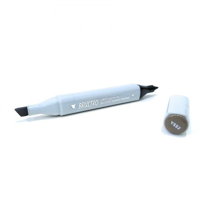 BRUSTRO Twin Tip Alcohol Based Marker| Black | 1-7mm line, Fine 0.7mm, Waterproof | Ideal for Texturing,Sketching,Interior & Fashion Design,Graffiti,Professional Comic Artist, Architect,Fine Art