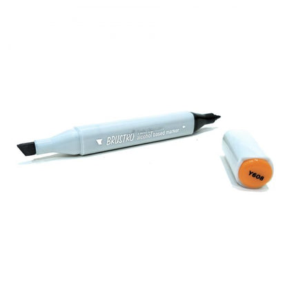 BRUSTRO Twin Tip Alcohol Based Marker| Black | 1-7mm line, Fine 0.7mm, Waterproof | Ideal for Texturing,Sketching,Interior & Fashion Design,Graffiti,Professional Comic Artist, Architect,Fine Art