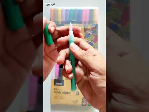 Brustro Acrylic (DIY) Fine Tip Marker Set of 4 – Gold, Silver, Black, White 0.8MM